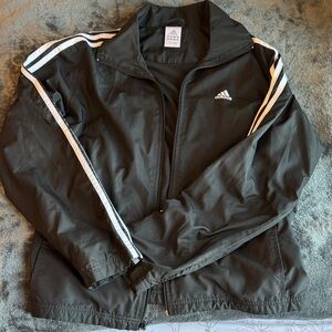 Adidas Black Jacket with White Stripes